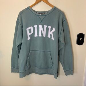 Victoria Secret Pink Blue Green Crewneck Sweatshirt Size M